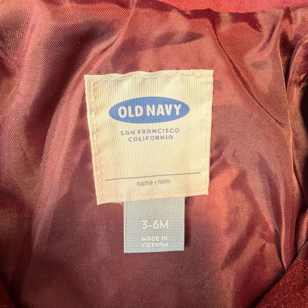 Old Navy Burgundy Pea Coat Baby 3-6 mo